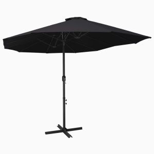 Parasol ogrodowy Czarny vidaXL 591539 Parasol ogrodowy Czarny vidaXL 591539
