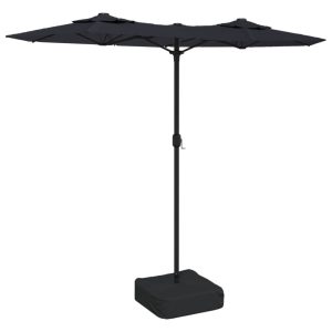 Parasol ogrodowy Czarny vidaXL 591723 Parasol ogrodowy Czarny vidaXL 591723