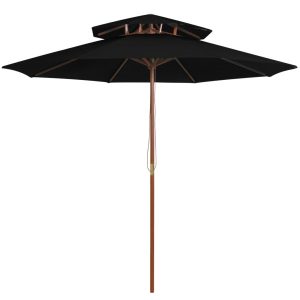 Parasol ogrodowy Czarny vidaXL 591569 Parasol ogrodowy Czarny vidaXL 591569