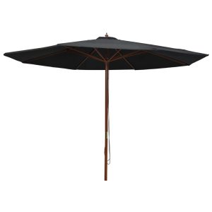 Parasol ogrodowy Czarny vidaXL 591604 Parasol ogrodowy Czarny vidaXL 591604