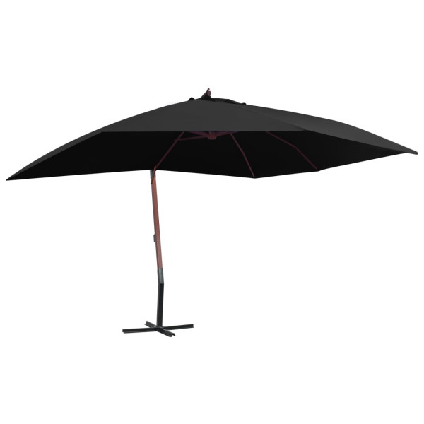 Parasol Ogrodowy Czarny z Podstawą Składany Na Taras Balkon Ogród 400x300 941537