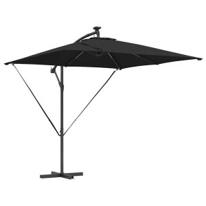 Parasol Ogrodowy Czarny z Podstawą Składany Na Taras Balkon Ogród 943520 Parasol Ogrodowy Czarny z Podstawą Składany Na Taras Balkon Ogród 943520