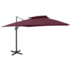 Parasol ogrodowy Czerwony 300 x 300 cm vidaXL 594071