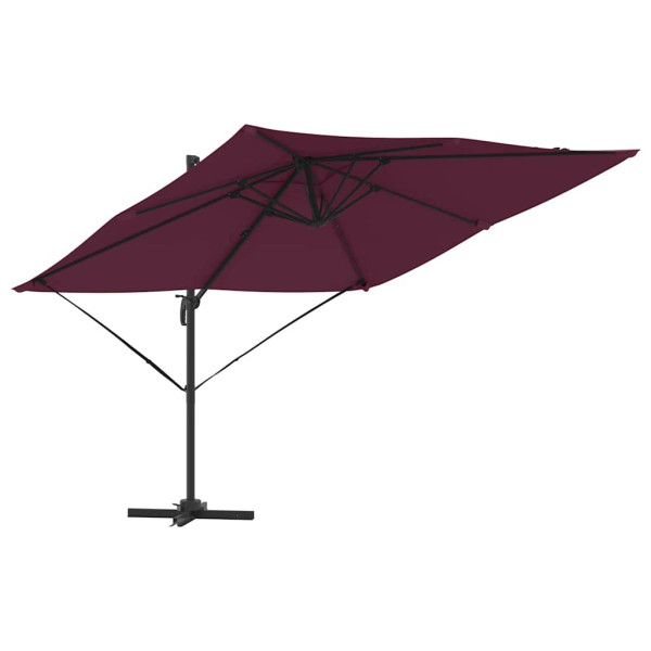 Parasol Ogrodowy Czerwony Składany z Podstawą Na Taras Ogród 286 x 284 940720