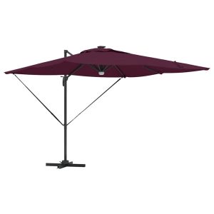 Parasol Ogrodowy Czerwony Składany z Podstawą Na Taras Ogród 286×284 x 270 940708