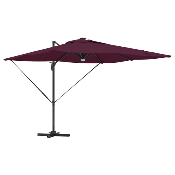 Parasol Ogrodowy Czerwony Składany z Podstawą Na Taras Ogród 286x284 x 270 940708