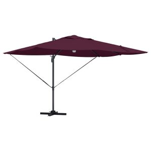 Parasol Ogrodowy Czerwony Składany z Podstawą Na Taras Ogród 351 x 250 952723