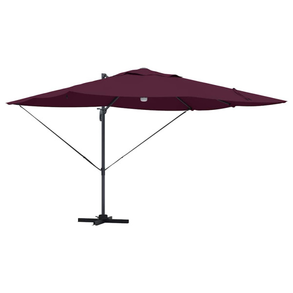 Parasol Ogrodowy Czerwony Składany z Podstawą Na Taras Ogród 351 x 250 952723