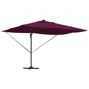 Parasol Ogrodowy Czerwony Składany z Podstawą Na Taras Ogród 352 x 251 941465