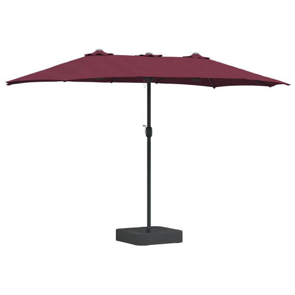 Parasol Ogrodowy Czerwony Składany z Podstawą Na Taras Ogród 385 x 209 940598