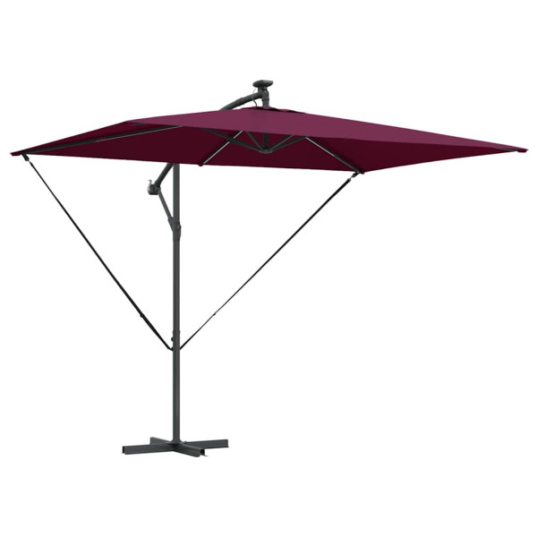 Parasol Ogrodowy Czerwony z Podstawą Składany Na Taras Balkon Ogród 941520