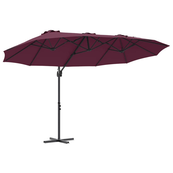 Parasol Ogrodowy Czerwony z Podstawą Składany Na Taras Balkon Ogród 943495