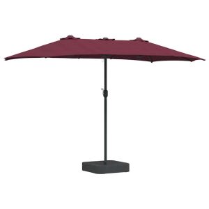 Parasol Ogrodowy Czerwony z Podstawą Składany Na Taras Balkon Ogród 940605 Parasol Ogrodowy Czerwony z Podstawą Składany Na Taras Balkon Ogród 940605