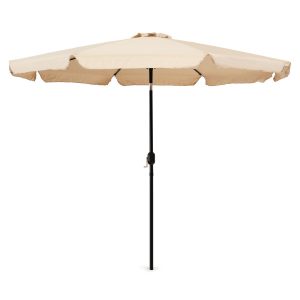 Parasol ogrodowy duży 3m skośny łamany z korbą beż 222193 Parasol ogrodowy duży 3m skośny łamany z korbą beż 222193