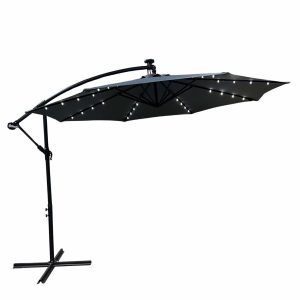 Parasol ogrodowy MILIN ciemnoszary LED 300x300x245 cm 301640 Parasol ogrodowy MILIN ciemnoszary LED 300x300x245 cm 301640