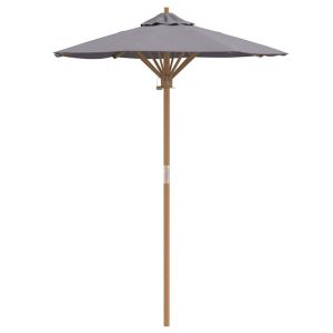 Parasol Ogrodowy na Słupku Składany Ciemnoszary Ø 270 x 260 cm Bambus 938932 Parasol Ogrodowy na Słupku Składany Ciemnoszary Ø 270 x 260 cm Bambus 938932