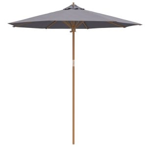 Parasol Ogrodowy na Słupku Składany Ciemnoszary Ø 270 x 260 cm Bambus 938858 Parasol Ogrodowy na Słupku Składany Ciemnoszary Ø 270 x 260 cm Bambus 938858
