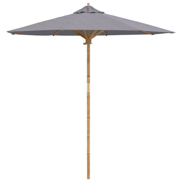 Parasol Ogrodowy na Słupku Składany Ciemnoszary Ø 270 x 260 cm Bambus 939038