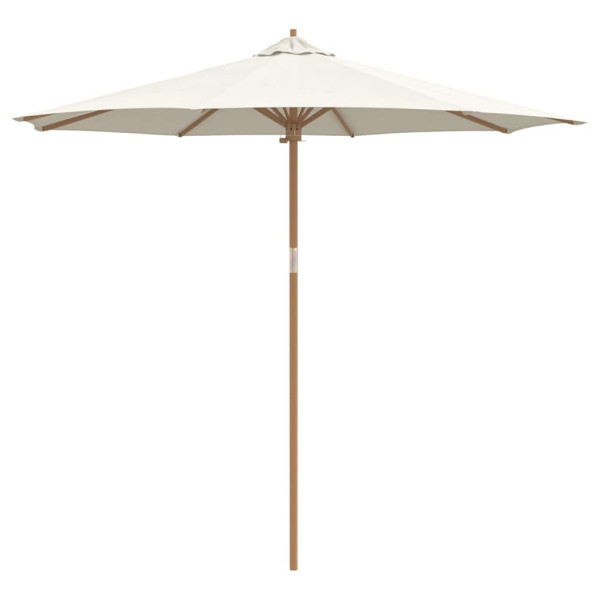 Parasol Ogrodowy na Słupku Składany Kremowa biel Ø 270 x 260 cm Bambus 938955