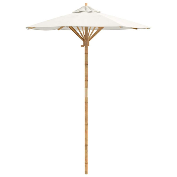 Parasol Ogrodowy na Słupku Składany Kremowa biel Ø 270 x 260 cm Bambus 939016