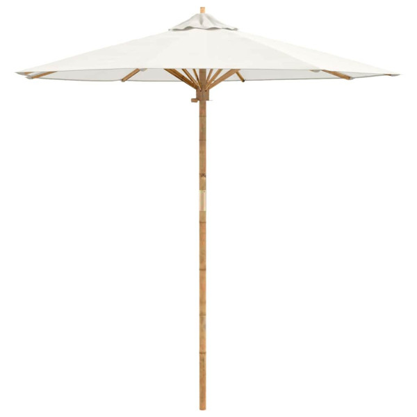 Parasol Ogrodowy na Słupku Składany Kremowa biel Ø 270 x 260 cm Bambus 939035