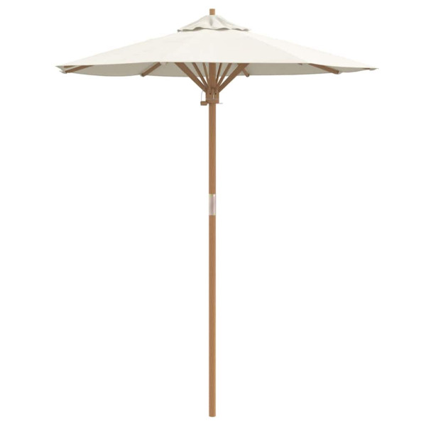 Parasol Ogrodowy na Słupku Składany Kremowa biel Ø 270 x 260 cm Bambus 938924