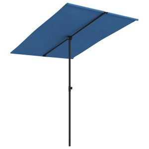 Parasol Ogrodowy Niebieski Na Słupku Składany Na Taras Ogród 2×1,5 m 945870 Parasol Ogrodowy Niebieski Na Słupku Składany Na Taras Ogród 2×1,5 m 945870