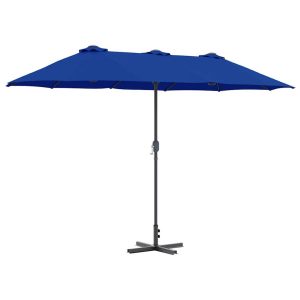 Parasol Ogrodowy Niebieski Na Słupku Składany Na Taras Ogród Balkon 938843 Parasol Ogrodowy Niebieski Na Słupku Składany Na Taras Ogród Balkon 938843