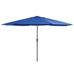 Parasol Ogrodowy Niebieski Składany Na Słupku Na Taras Ogród Balkon 390 cm 938841 Parasol Ogrodowy Niebieski Składany Na Słupku Na Taras Ogród Balkon 390 cm 938841