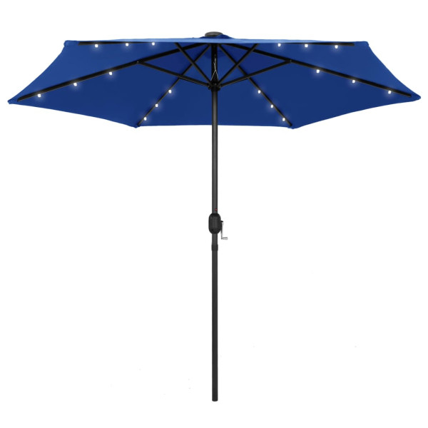 Parasol Ogrodowy Niebieski Składany Na Słupku z Oświetleniem 270 cm 938947