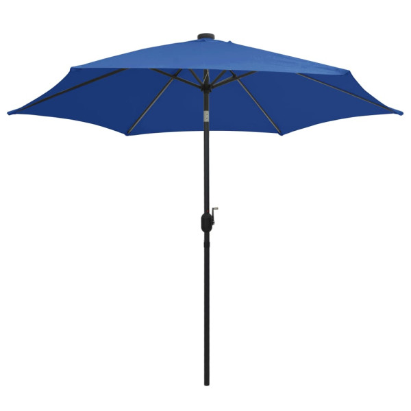 Parasol Ogrodowy Niebieski Składany Na Słupku z Oświetleniem 300 cm 939022