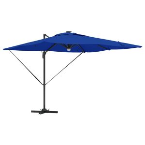 Parasol Ogrodowy Niebieski Składany z Podstawą Na Taras Ogród 286 x 284 940683 Parasol Ogrodowy Niebieski Składany z Podstawą Na Taras Ogród 286 x 284 940683