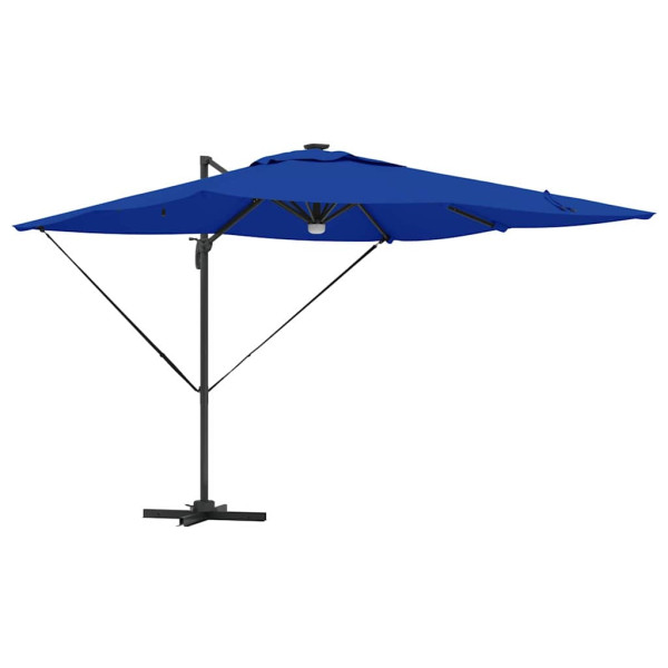 Parasol Ogrodowy Niebieski Składany z Podstawą Na Taras Ogród 286 x 284 940683