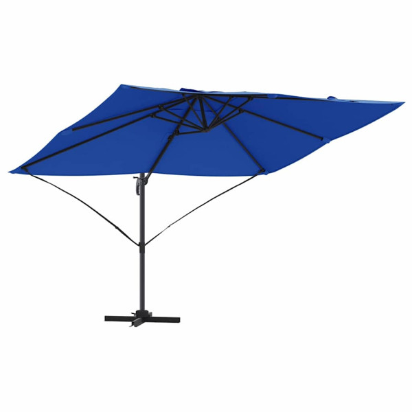 Parasol Ogrodowy Niebieski Składany z Podstawą Na Taras Ogród 351 x 250 940646