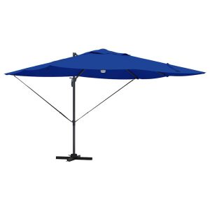 Parasol Ogrodowy Niebieski Składany z Podstawą Na Taras Ogród LED 351 x 250 952725 Parasol Ogrodowy Niebieski Składany z Podstawą Na Taras Ogród LED 351 x 250 952725