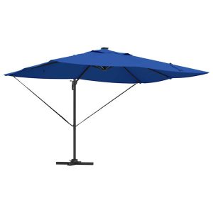 Parasol Ogrodowy Niebieski Składany z Podstawą Na Taras Ogród LED 352 x 25 941467 Parasol Ogrodowy Niebieski Składany z Podstawą Na Taras Ogród LED 352 x 25 941467