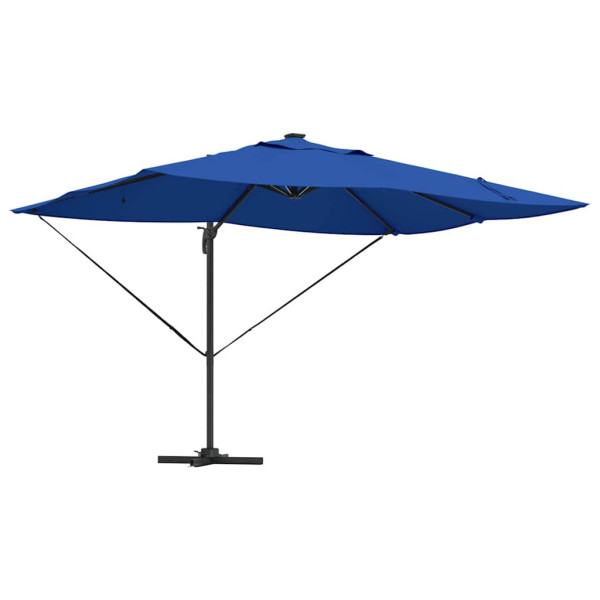 Parasol Ogrodowy Niebieski Składany z Podstawą Na Taras Ogród LED 352 x 25 941467