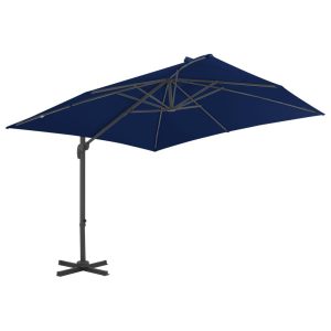 Parasol Ogrodowy Niebieski z Podstawą Składany Na Taras Balkon Ogród 3×3 m 945784