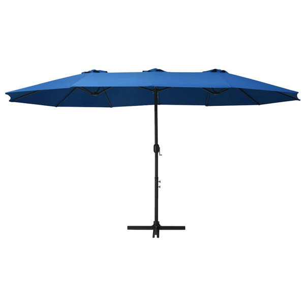 Parasol Ogrodowy Niebieski z Podstawą Składany Na Taras Balkon Ogród 941473