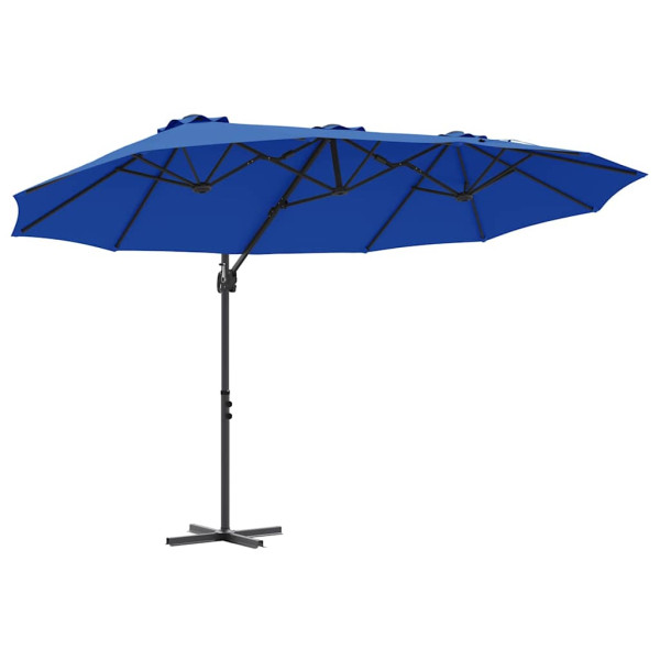 Parasol Ogrodowy Niebieski z Podstawą Składany Na Taras Balkon Ogród 943512
