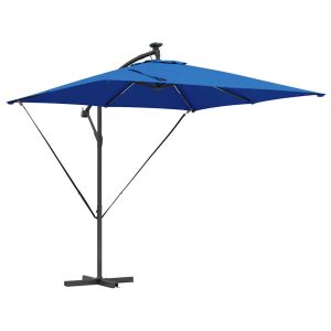 Parasol Ogrodowy Niebieski z Podstawą Składany Na Taras Balkon Ogród 943530