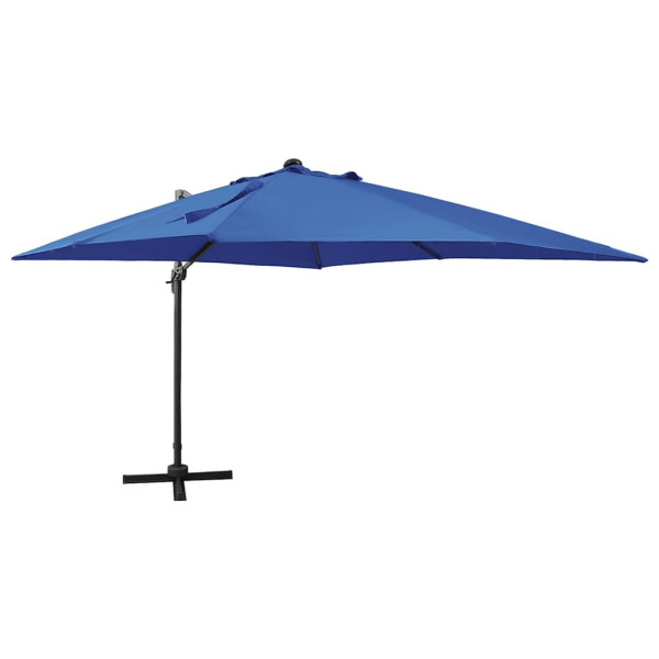 Parasol Ogrodowy Niebieski z Podstawą Składany z Oświetleniem 300 cm 941509