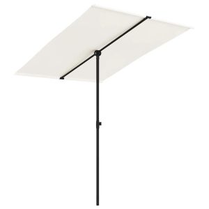 Parasol Ogrodowy Piaskowy Na Słupku Składany Na Taras Ogród 2×1,5 m 945867