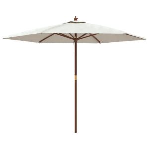 Parasol Ogrodowy Piaskowy Na Słupku Składany Na Taras Ogród Balkon 299×240 939009