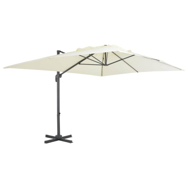 Parasol Ogrodowy Piaskowy Składany z Podstawą Na Taras Ogród 400x300 cm 943494