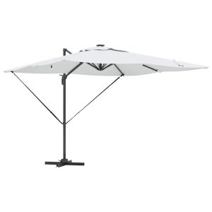 Parasol Ogrodowy Piaskowy Składany z Podstawą Na Taras Ogród LED 286 x 284 938943 Parasol Ogrodowy Piaskowy Składany z Podstawą Na Taras Ogród LED 286 x 284 938943