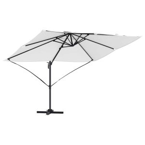 Parasol Ogrodowy Piaskowy Składany z Podstawą Na Taras Ogród LED 351 x 250 940595 Parasol Ogrodowy Piaskowy Składany z Podstawą Na Taras Ogród LED 351 x 250 940595