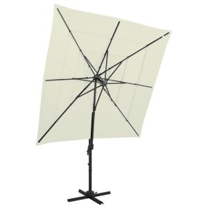 Parasol Ogrodowy Piaskowy z Podstawą Składany Na Taras Balkon Ogród 250×250 941543 Parasol Ogrodowy Piaskowy z Podstawą Składany Na Taras Balkon Ogród 250×250 941543
