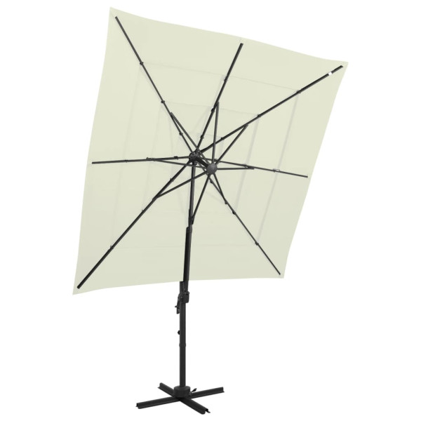 Parasol Ogrodowy Piaskowy z Podstawą Składany Na Taras Balkon Ogród 250x250 941543
