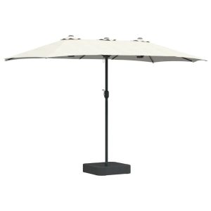 Parasol Ogrodowy Piaskowy z Podstawą Składany Na Taras Balkon Ogród 940690 Parasol Ogrodowy Piaskowy z Podstawą Składany Na Taras Balkon Ogród 940690